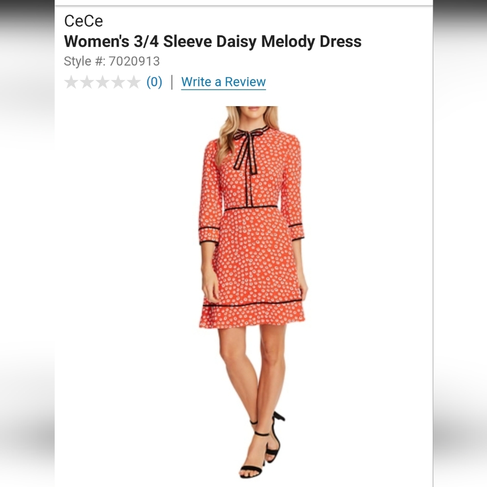 NWT CeCe red 3/4 sleeve Daisy Melody floral dress sz 12